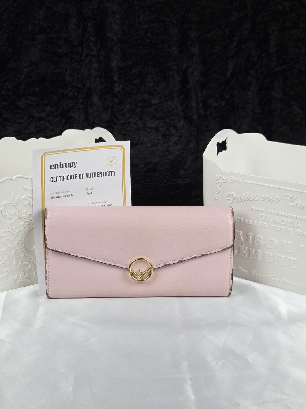 Fendi Pink Leather Continental Wallet FF Logo Gold Hardware with Entrupy COA
